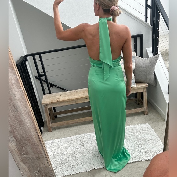 Show me your mumu Adele halter green gown dress formal wedding event party S - Picture 9 of 16